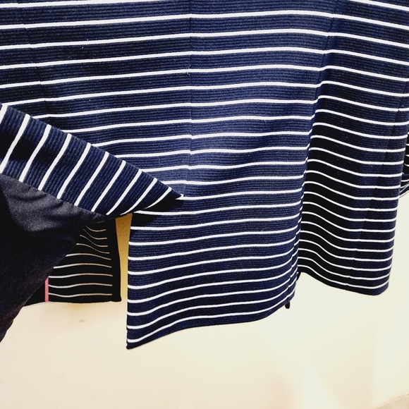 Talbots navy stripes open front blazer size S - Picture 2 of 13